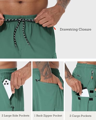Image of Men's Cargo Shorts Quick Dry Lightweight Stretch Hiking Shorts for Men with 5 Pockets No Lining