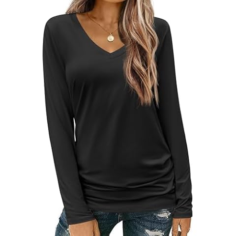 Zeagoo Women's V-Neck Long Sleeve Shirt Cover