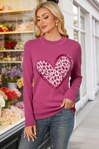 Image of Arach&Cloz Women's Wool Blend Classic Crew Neck Casual Fall Sweaters