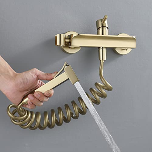 Kit pulvérisateur de bidet mural or brossé shattaf luxe pour toilette chic