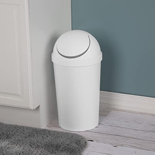 Sterilite 10838006 3 Gallon Round Swingtop Wastebasket With Lid, Small Plastic Trash Can thumb #2