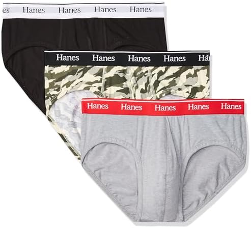 Hanes Men's Tagless Boxer Briefs, 6 Pack, Black/Concrete Heather, Large