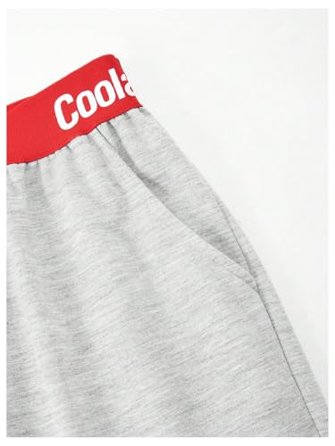 Girl's Letter Print Baggy Sweatpants Elastic Waist Workout Wide Leg Track Pants Trousers Joggers3