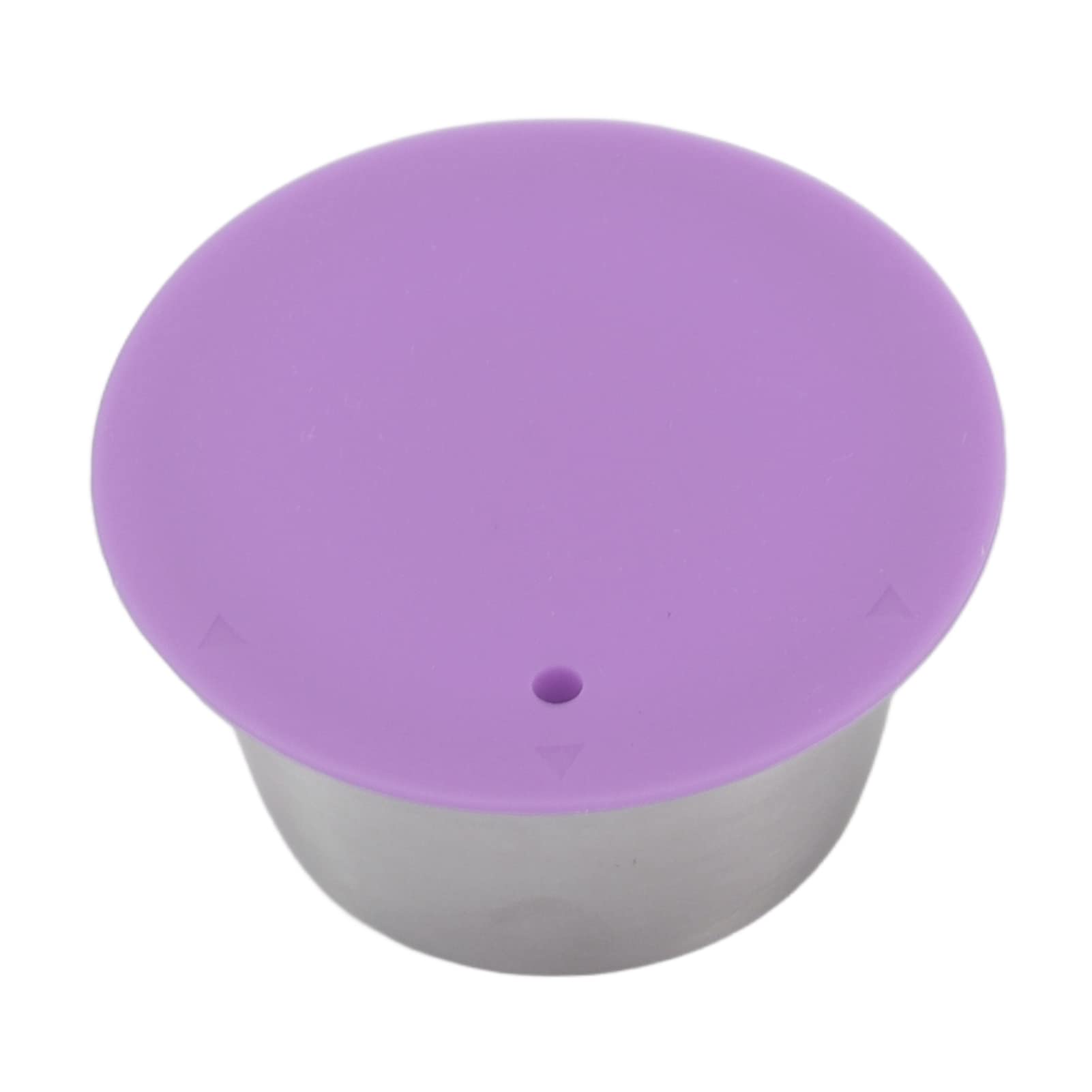 Relleno De Café Recargable, Taza De Cápsula De Café Recargable Reutilizable De Acero Inoxidable, Juego De Taza De Filtro De Café Reutilizable De Cápsulas De Café con Cubierta De Polvo(Purple)