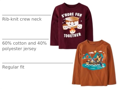 Image of The Children's Place Baby and Toddler All Holidays,Birthdays Long Sleeve Graphic T-Shirts,2 Pack