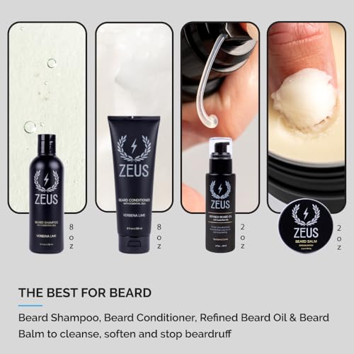 ZEUS Ultimate Beard & Body Care Kit - Complete Premium Beard Care & Grooming Gift Set for Men (Verbena Lime) - Image 2