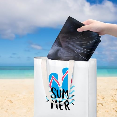 Serviette de plage anti-sable chat style vitrail de qualité