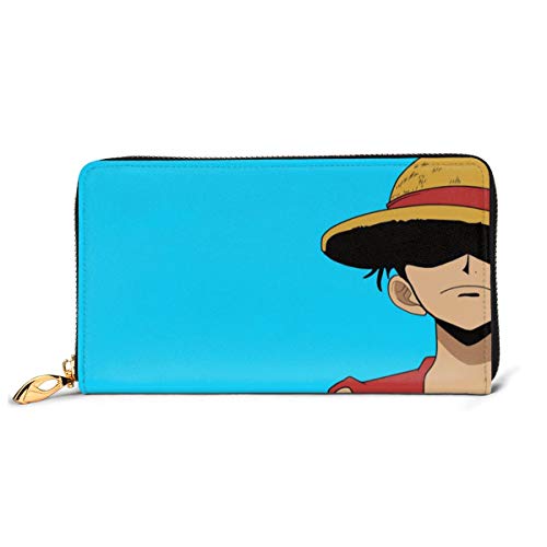 Preisvergleich Produktbild Einteilige Geldbörse aus echtem Leder mit Reißverschluss, lange Clutch, Münzfach, Kartenpaket für Damen und Herren