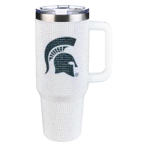 Image of The Memory Company Officially Licensed 40oz White Bling Game Day Tumbler, Michigan State University