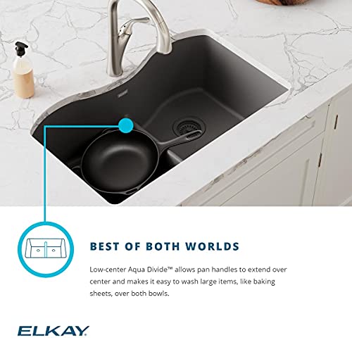 Elkay Quartz Classic Elghu3322Rgr0 Greige Offset 60/40 Double Bowl Undermount Sink With Aqua Divide #TOP7