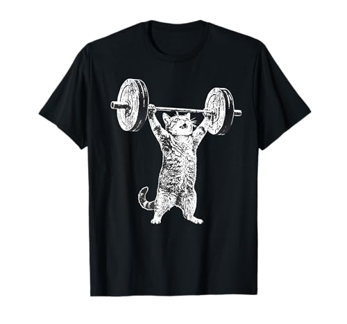 Cat Gym Funny Deadlift Cat Meme T-Shirt