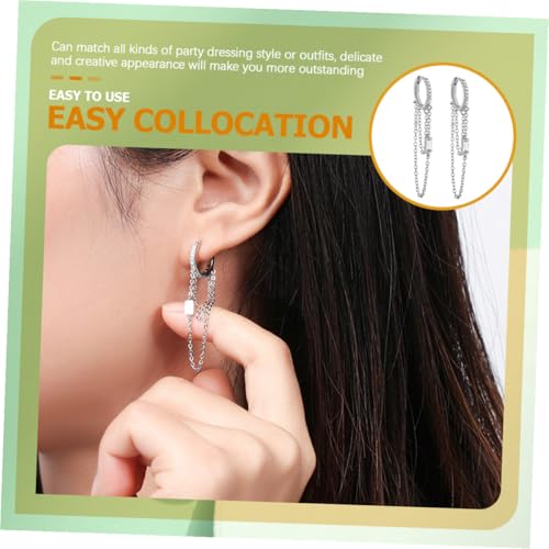 Joyería de estilo moderno con pendientes de cadena borlas para mujer formal 6
