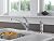Delta Foundations Chrome Kitchen Faucet with Side Sprayer, Contemporary 4 Hole Kitchen Sink Faucet, Single Handle, Chrome B4410LF