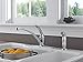 Delta Foundations Chrome Kitchen Faucet with Side Sprayer, Contemporary 4 Hole Kitchen Sink Faucet, Single Handle, Chrome B4410LF