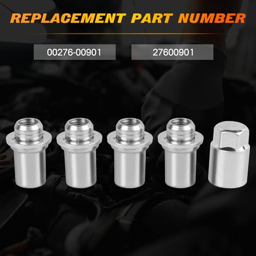 Image of 00276-00901 Chrome Locking Lug Nuts M12 x 1.5 4 Pcs Compatible with 2005-2024 Toyota 4Runner Corolla Cruiser Highlander Matrix Sequoia Solara Tacoma Lexus GX460 GX470 RX330 SC430 27600901