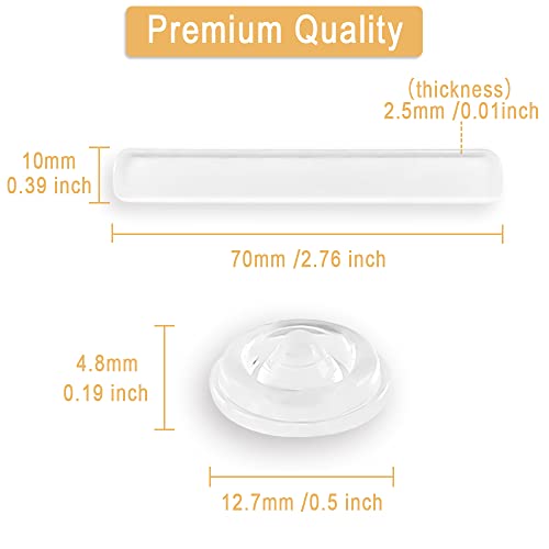 Cabinet Door Bumpers Clear, Sound Dampening Cushion Pads,Glass Table Top Anti Slip Pads, Soft Close Self Adhesive Rubber Bumper Strip ( Round And Rectangular, 50 Pcs ) #TOP1