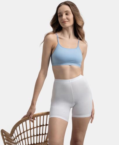 Image of Jockey 1351 Women's Super Combed Cotton Elastane Stretch Multiway Styled Crop Top with Adjustable Straps and Stay Fresh Treatment, Full-Coverage Bra