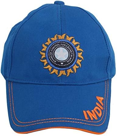 WMX India Cricket Cap - Adult Unisex, Blue, Camo, Cotton, Sun Protection, Moisture Wicking, Large, Cricket Fans