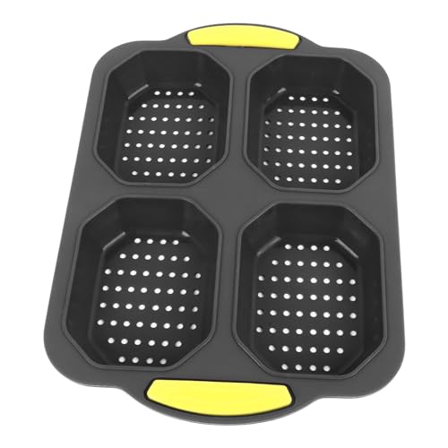 TIKATARER Pan de Pan de Silicona Moldea, 4 Cuadrícula para Hornear de para Hornear Sartén Silicona de Ban de para Lavavajillas de Perra Caliente Francesa