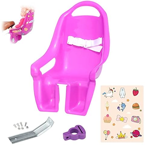 AVASTA Doll Bike Seat for Girls Bicycle with DIY Unicorn Decals, Baby Doll Bicycle Carrier, Kids Bike Accessories, Purple Cover