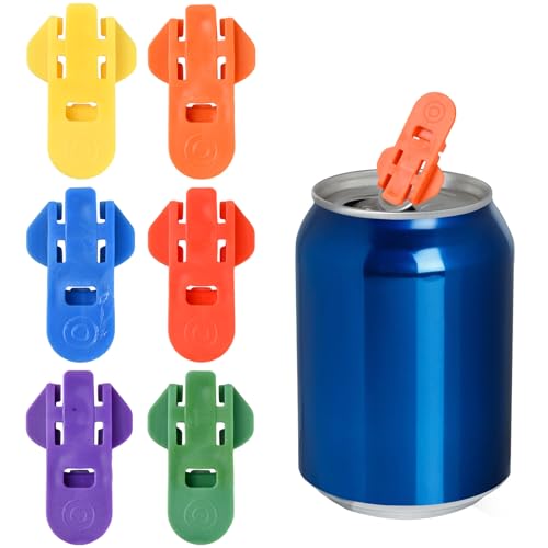 6 Piezas Abrelatas de Plástico Abrelatas Portátil Abrelatas de Cerveza de Soda Abrelatas con Anilla para Latas de Bebidas Abrelatas para Abrir Bebidas para Latas de Aluminio Cola, Cerveza