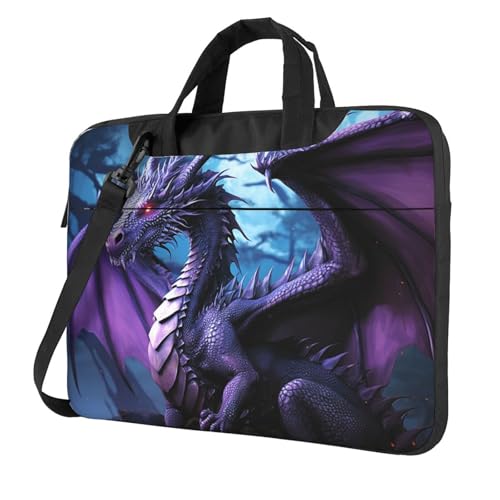 Housse ordinateur portable dragon violet lune pochette antichoc