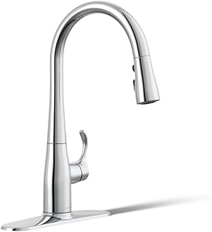 597-CP Simplice Pull Down Kitchen Faucet, 3-Spray Faucet, Kitchen Sink Faucet with Pull Down Sprayer, Polished Chrome