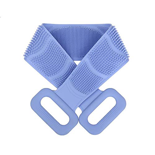 Wrolem Silicone body scrubber body brush for bathing for Back Cleaning And Exfoliating,Back scrubber for shower for men and women (Blue)