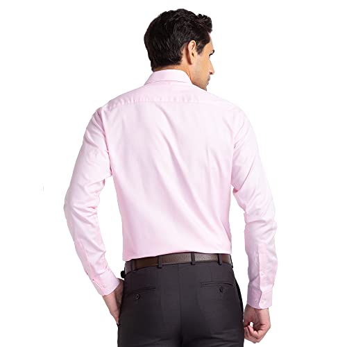 Image of Raymond Men's Pure Cotton Jacquard Pattern Slim Fit Semi Cutaway Collar Full Sleeve Formal Shirt