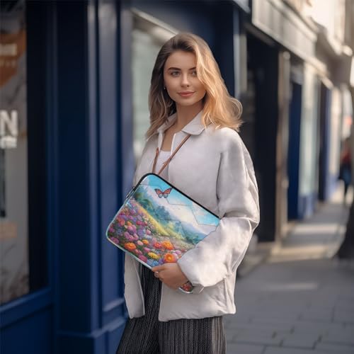 Funda para portátil 13-14 pulgadas con diseño flores y mariposas miniatura 7