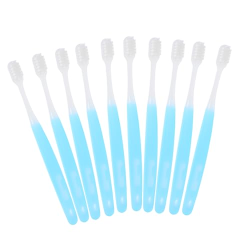 HONITANO 10 Piezas Unidades Cepillos de Dientes con Cerdas Extra Suaves para Encías Sensibles Diseño Compacto y Cepillo Plástico Duradero para Cuidado Oral Diario y Uso Hoteles