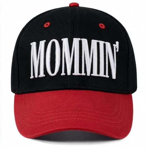 Image of Mommin Trucker Hat for Women, Vintage Two-Tone mom hat with Mommin 3D Embroidery, New Mom Gifts Mothers Day Outfits