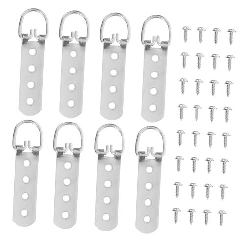 Image of 8pcs Modern Design D-Ring Picture Hangers Easy to Install Metal Frame Hooks for Wood Plastic Metal Frames