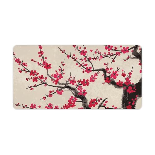 Desk Pad Protector 24x12 Inch Extended Japanese Cherry Blossom miniatura 5