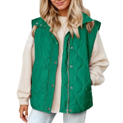 Chaleco con forro polar verde XXL ropa de abrigo ligera sin mangas