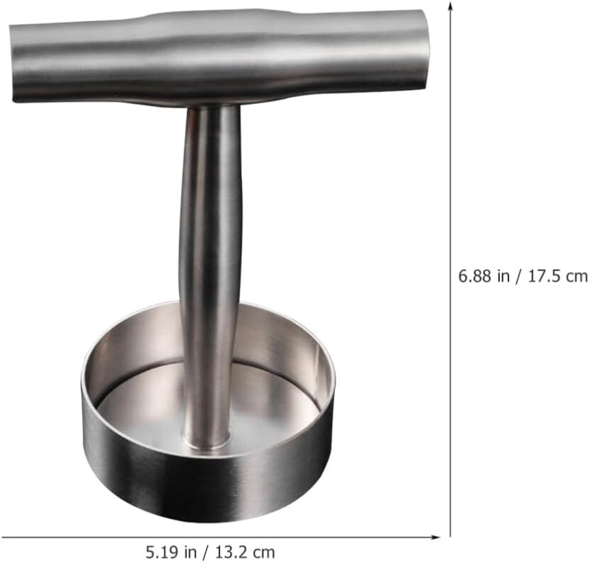 Hemoton Stainless Steel Burger Press, 5 inch Non-Stick Hamburger Press Patty Maker Mold Bacon Press, Grill Press for Grill Griddle BBQ Barbecue