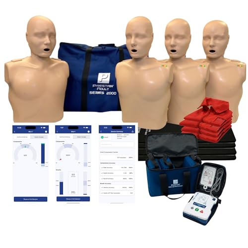 PRESTAN CPR Training Kit with the Series 2000 CPR Manikins, 4-Pack Adult w. Advanced Feedback, UltraTrainers, MCR Acc.