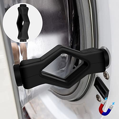 Washer Door Prop, Front Load Washer Door Prop Washing Machine Door Prop Magnetic with 3 Adhesive Metal Catch, Washer Door Stopper Holder Can Helps Your Washer...
