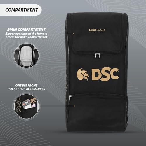 Image of DSC Club Cricket Duffle Kit Bag - Large Capacity Sports Equipment Travel Bag for Cricket Players