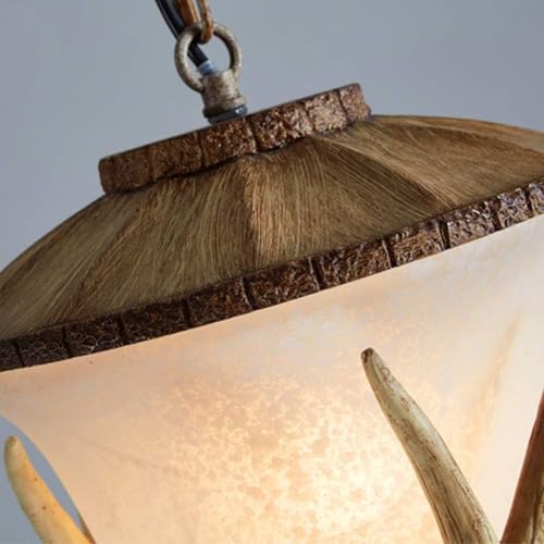 Lustre rustique en résine forme corne de cerf pour remplacer un plafonnier classique