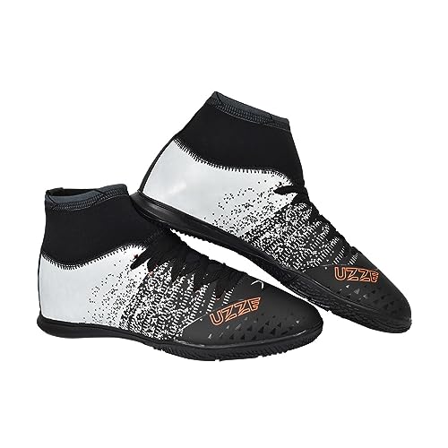 Chuteira Futsal Salão Quadra Nova Botinha Cano Alto Meião Relógio Uzze Sport (Laranja, 34)