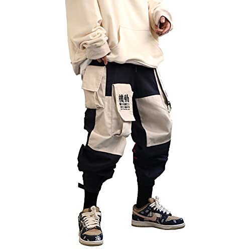 MFCT Men's Japan Streetwear Cargo Joggers (Black, Medium)2