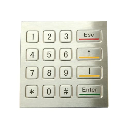 Teclado numérico industrial de acero inoxidable impermeable IP65 4x4 USB 2