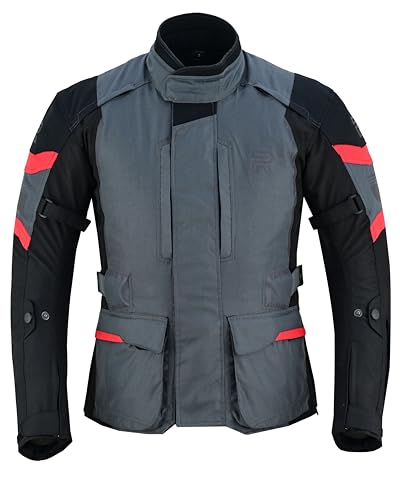 RAXUS FORCE VESTE DE MOTO HOMME HIVER IMPERMÉABLE Homologuée CE, gris, XXXL