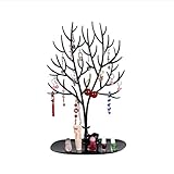 Schmuckständer Frauen-Mode Schmuck Halskette Armbänder Ohrringe Ringe Deer Aufmä Organisator-Halter anzeigen Rack-Anzeigen-Regal für Schmuck Tischdisplay (Color : Black)