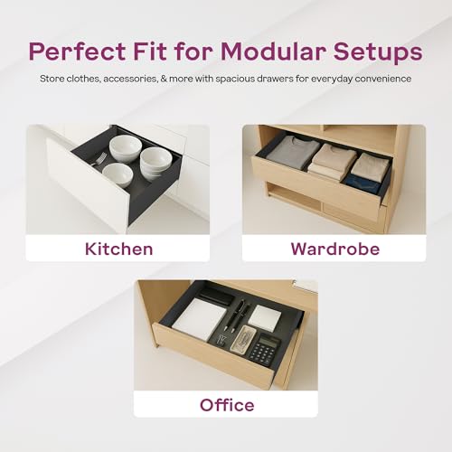 Image of Godrej Kitchen Fittings| Soft Close Slim Drawer Slides | 35 Kg Load Capacity | 3D Three-Way Adjustment Clips | for Kitchen Cabinets & Modular Furniture | Available in 8 X 24 inch, Anthracite