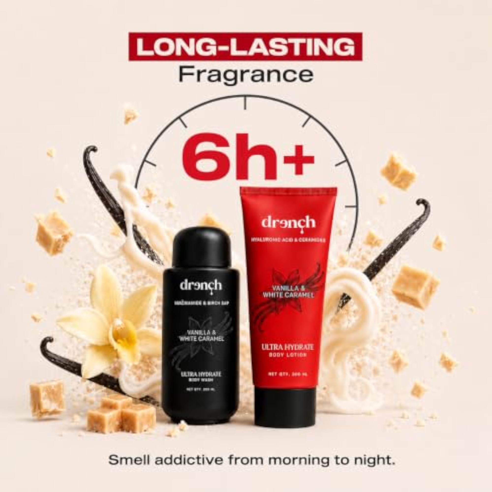 Vanilla & White Caramel Body Wash & Lotion Combo