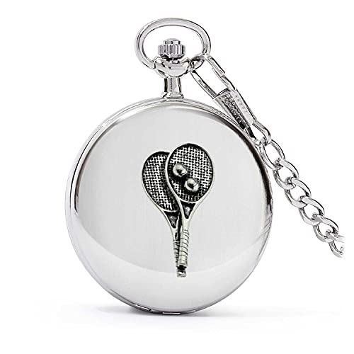 Montre de gousset Sheffield S9 Quartz en argent poli avec motif tennis et son coffret