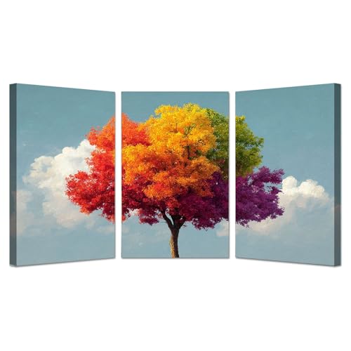 Paysage d'hiver orange pour raviver un mur blanc de salon