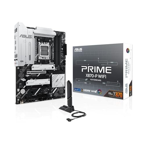 Image of ASUS Prime X870-P WiFi AMD AM5 X870 ATX Motherboard 14+2+1 80A DrMOS Power Stages, DDR5, PCIe 5.0, PCIe 5.0 x16, Q-Release, 4X M.2, Wi-Fi 7, Q-Antenna, 2.5Gb LAN, USB4, USB Type-C, BIOS Flashback